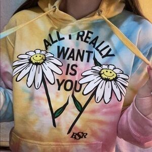 BSR All I really want is you tie-dye sweatshirt medium